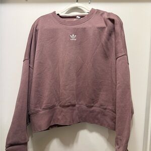 Adidas Originals Mauve Cropped Sweatshirt | Size Medium